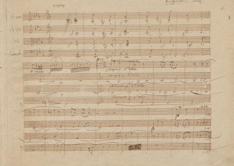 Zdjęcie nr 13 (26)
                                	                             Ludwig van Beethoven: Kwartet smyczkowy Es-dur op. 127, część 1.  
Autograf. 1822–1825. 
Berol. Mus. ms. autogr. Beethoven, Mendelssohn 13
                            