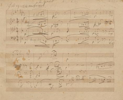 Zdjęcie nr 12 (26)
                                	                                   Ludwig van Beethoven: Kwartet smyczkowy B-dur op. 130, część 1.  
Autograf. 1822–1825. 
Berol. Mus. ms. autogr. Beethoven, Mendelssohn 12
                                  