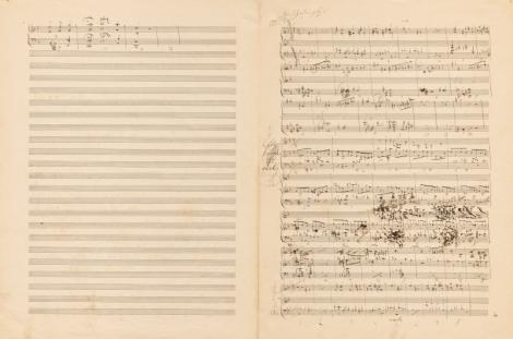 Zdjęcie nr 22 (26)
                                	                                   Anton Bruckner (1824–1896): Szkice do IX Symfonii d-moll.  
Autograf. 1887–1894. 
Berol. Mus. ms. autogr. Bruckner
                                  