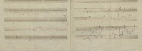 Zdjęcie nr 9 (26)
                                	                                   Ludwig van Beethoven: Szkicownik. 
Autograf. Około 1824. 
Berol. Mus. ms. autogr. Beethoven, Grasnick 4 

Rękopis zawiera m.in. szkice do kwartetu smyczkowego Es-dur.
                                  